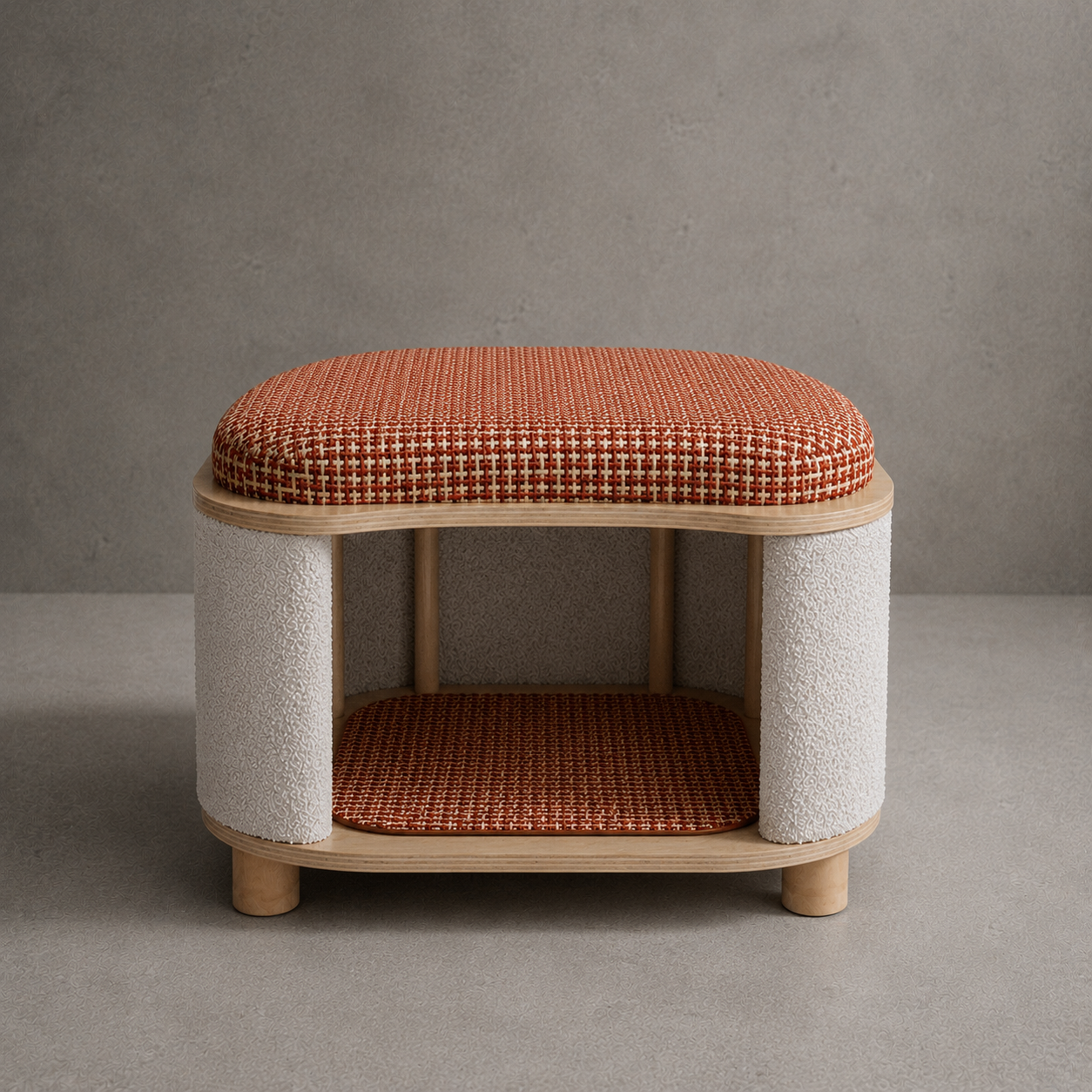 Casa de Diseño para Gatos en Ratán y Madera