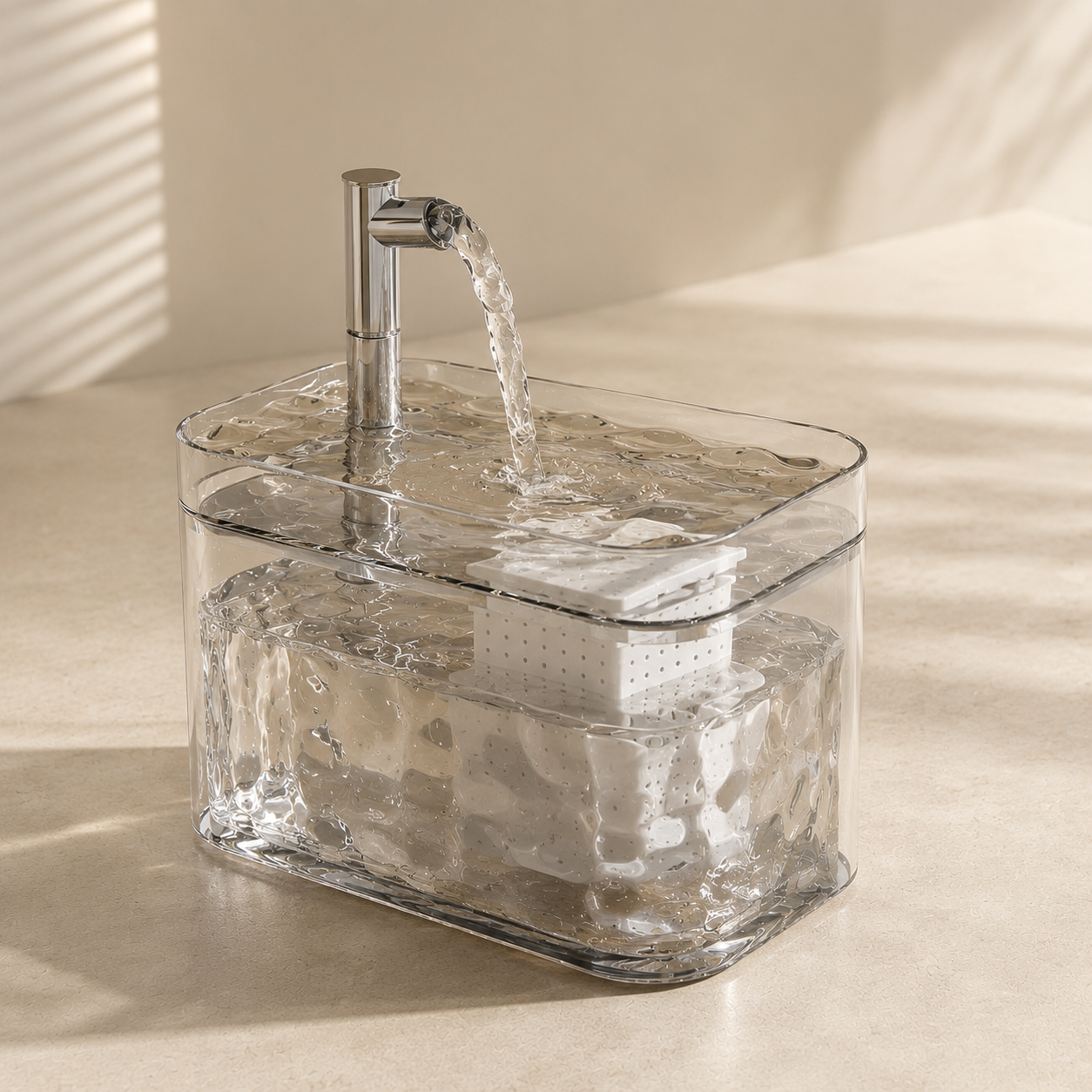 Fuente de Agua Premium Transparente para Gatos