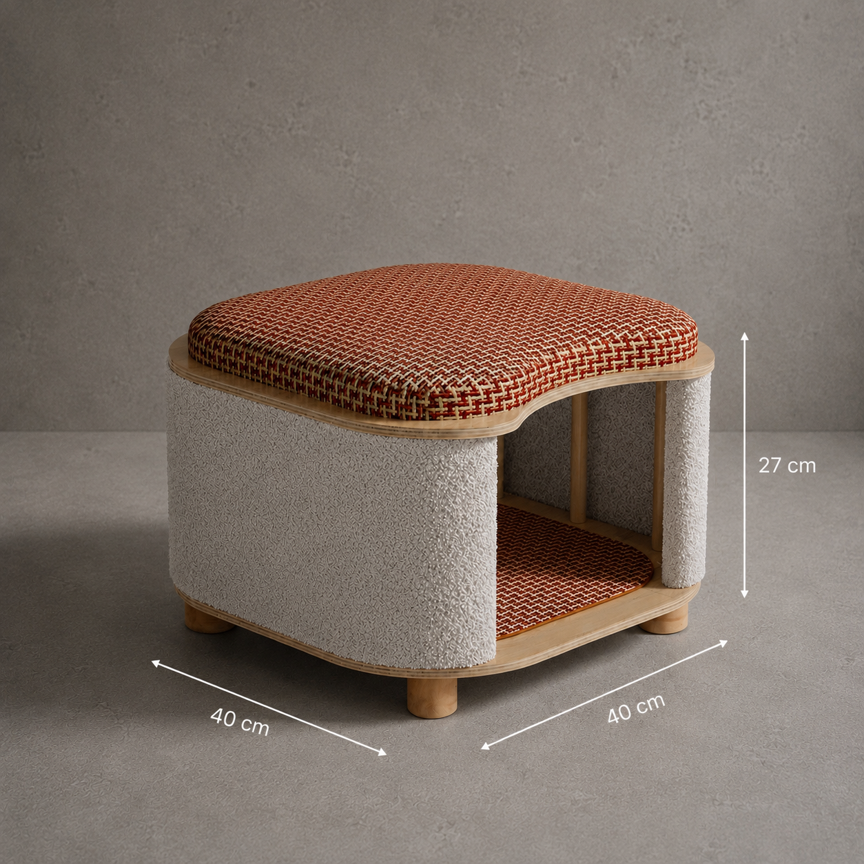 Casa de Diseño para Gatos en Ratán y Madera