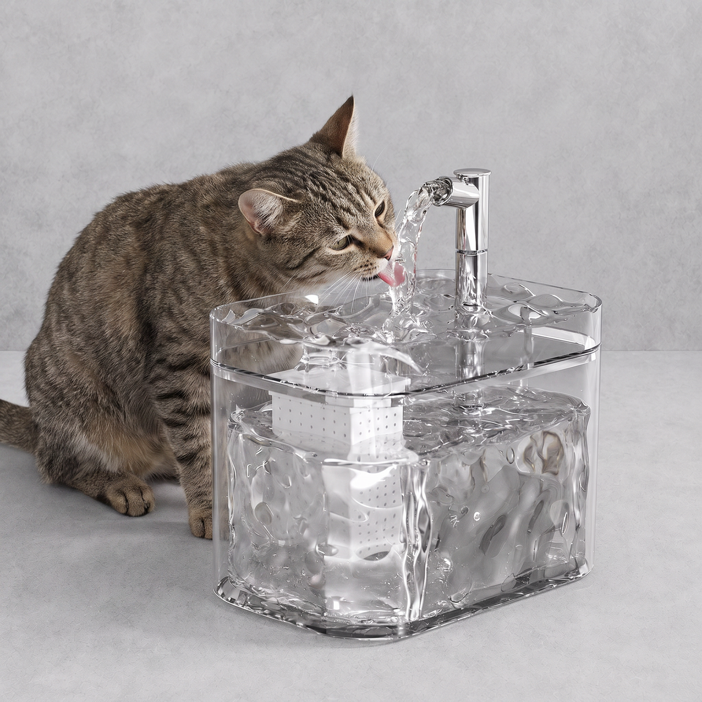 Fuente de Agua Premium Transparente para Gatos